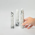 Gemstone Six Face Obelisk Point approx 17cm - Rainbow Moonstone product image