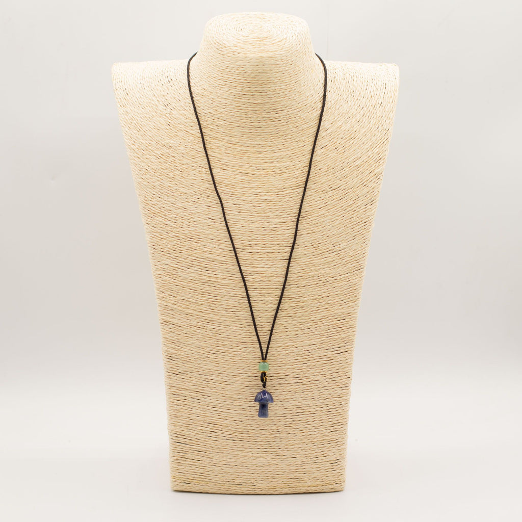 Cord Necklace Gemstone Pendant - Sodalite Mushroom product image 2