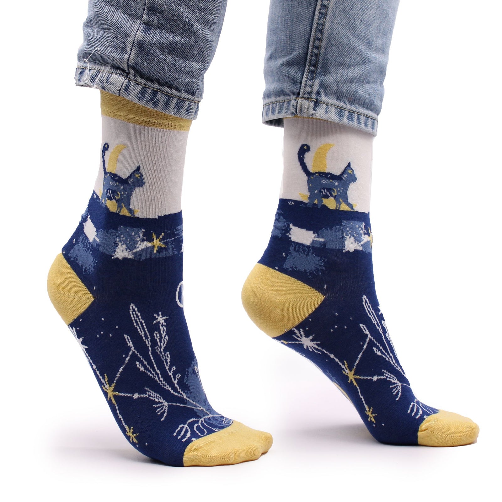 Hop Hare Bamboo Socks S/M - Midnight Cat product image