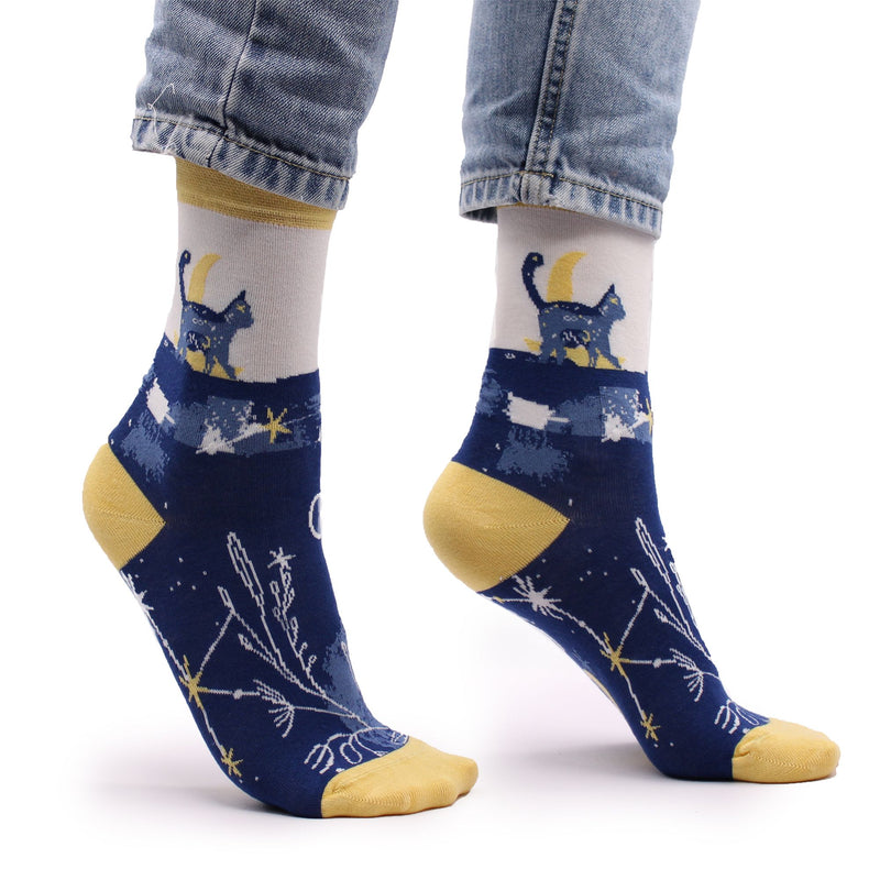Hop Hare Bamboo Socks S/M - Midnight Cat product image