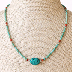 Nepalese Extra Fine Gem Necklace - Turquoise Stone & Beads product image