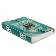 Leather Green Peace with Lock Notebook (7x5") product image 6
