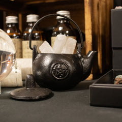 Small Cast Iron Ritual Pot with Pentagon 8x8x10cm product image
