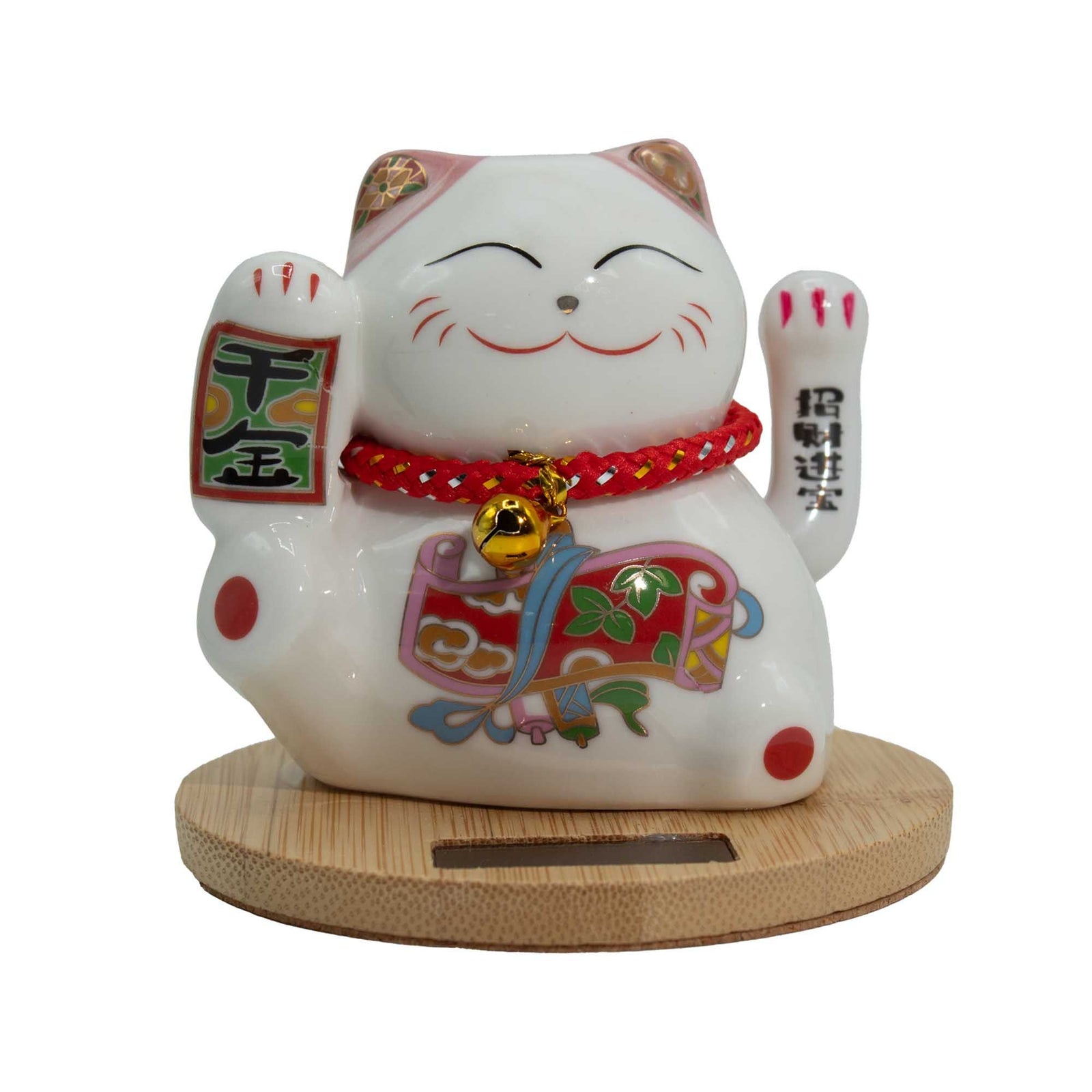Solar Money Cat Wooden Base - Pink moving Hand product image