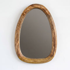 Set of 3 Pebble Shaped Mirrors - Light Wood Finish product image 7