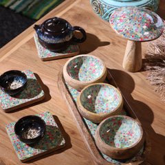 Set of 4 Square Coasters - Mediterranean Tile Pattern product image 5