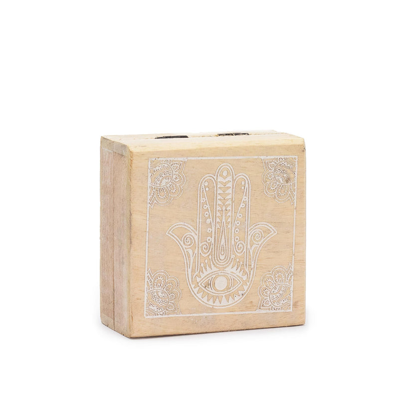 Small Square Box 10x10x4.2cm - Hamsa Whitewash product image