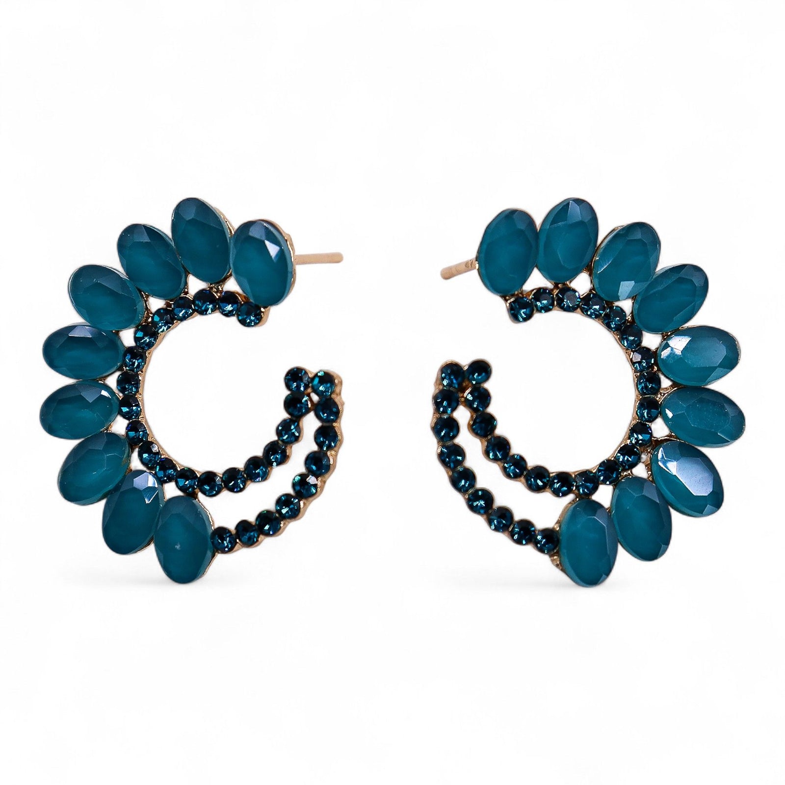 Teal Green - Vintage Glass - Loop - Earrings product image