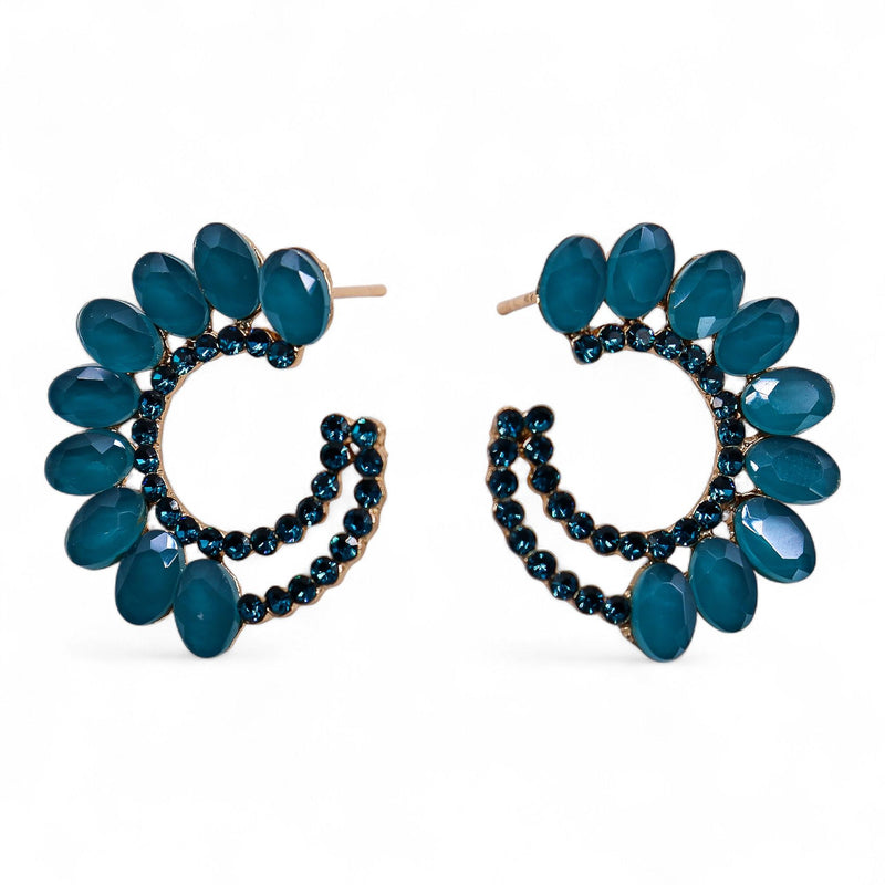 Teal Green - Vintage Glass - Loop - Earrings product image