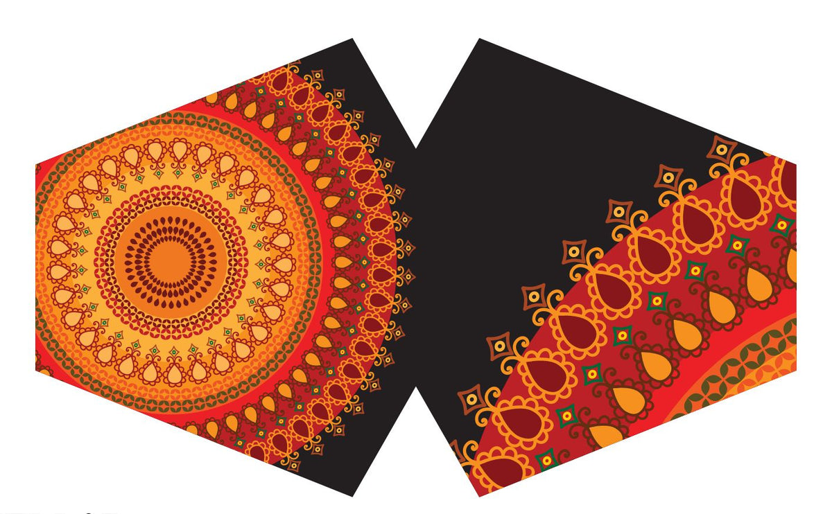 Reusable Fashion Face Mask - Orange Mandala (Adult) - product image 4