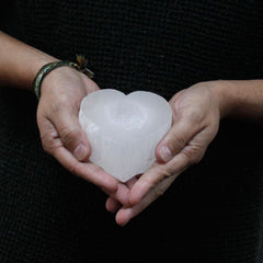 Selenite Heart Candle Holder product image 2