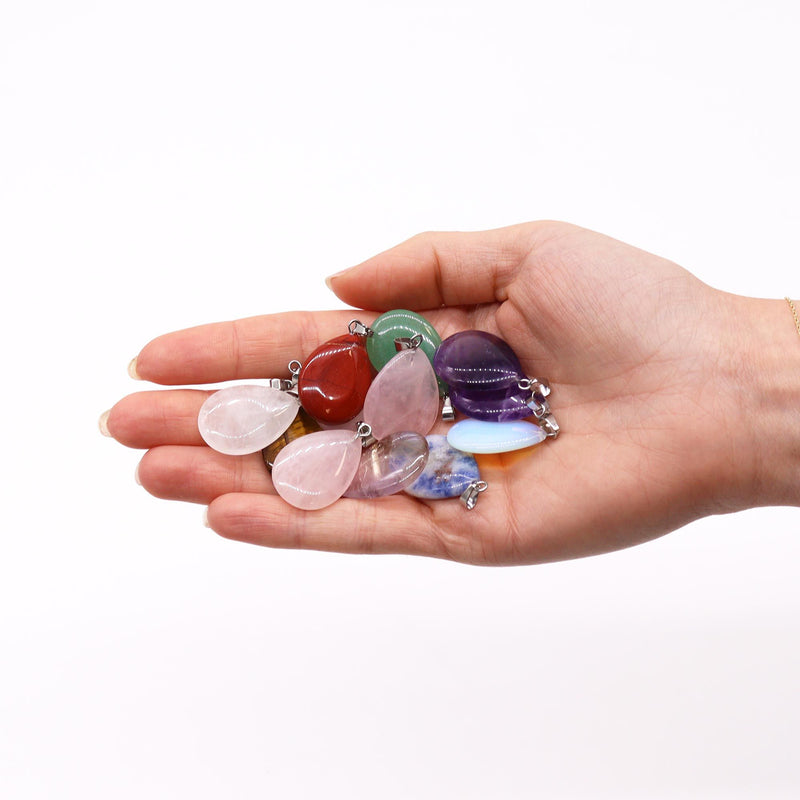 Gemstone Teardrops Pendants (12 assorted) 25x18mm product image