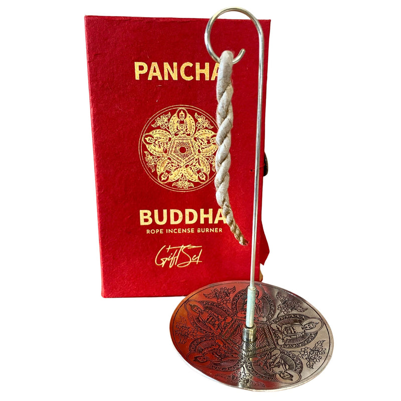 Rope Incense and Silver Plated Holder Set - Pancha Buddha product image