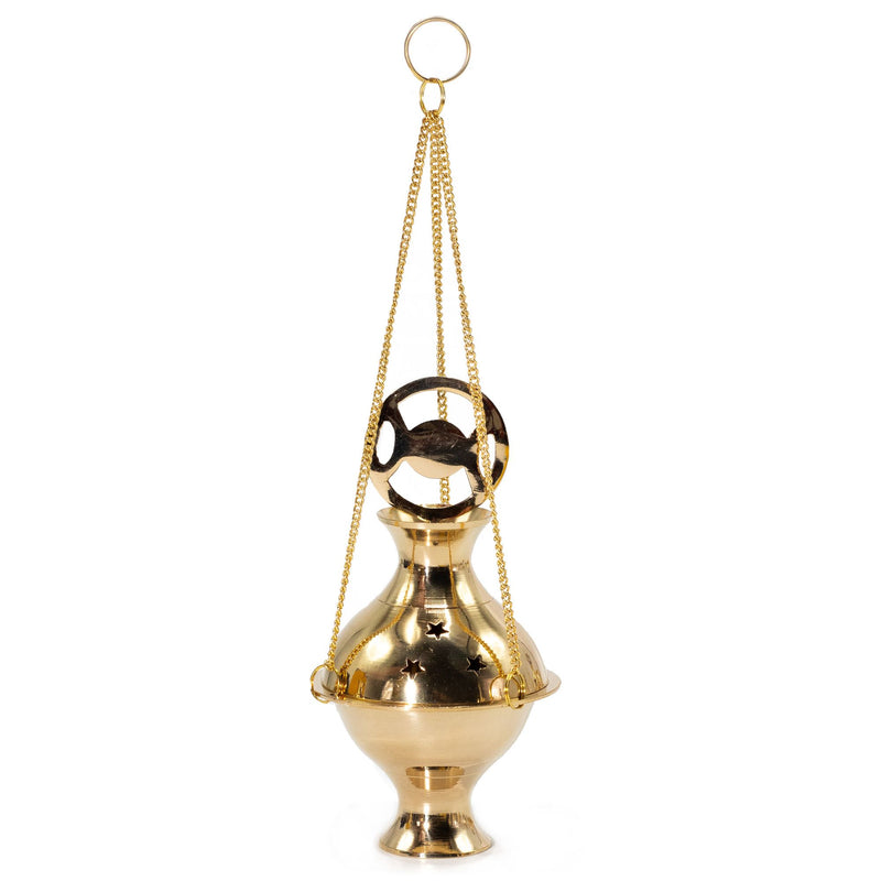 Hanging Brass Incense Burner - Three Phase Moon product image