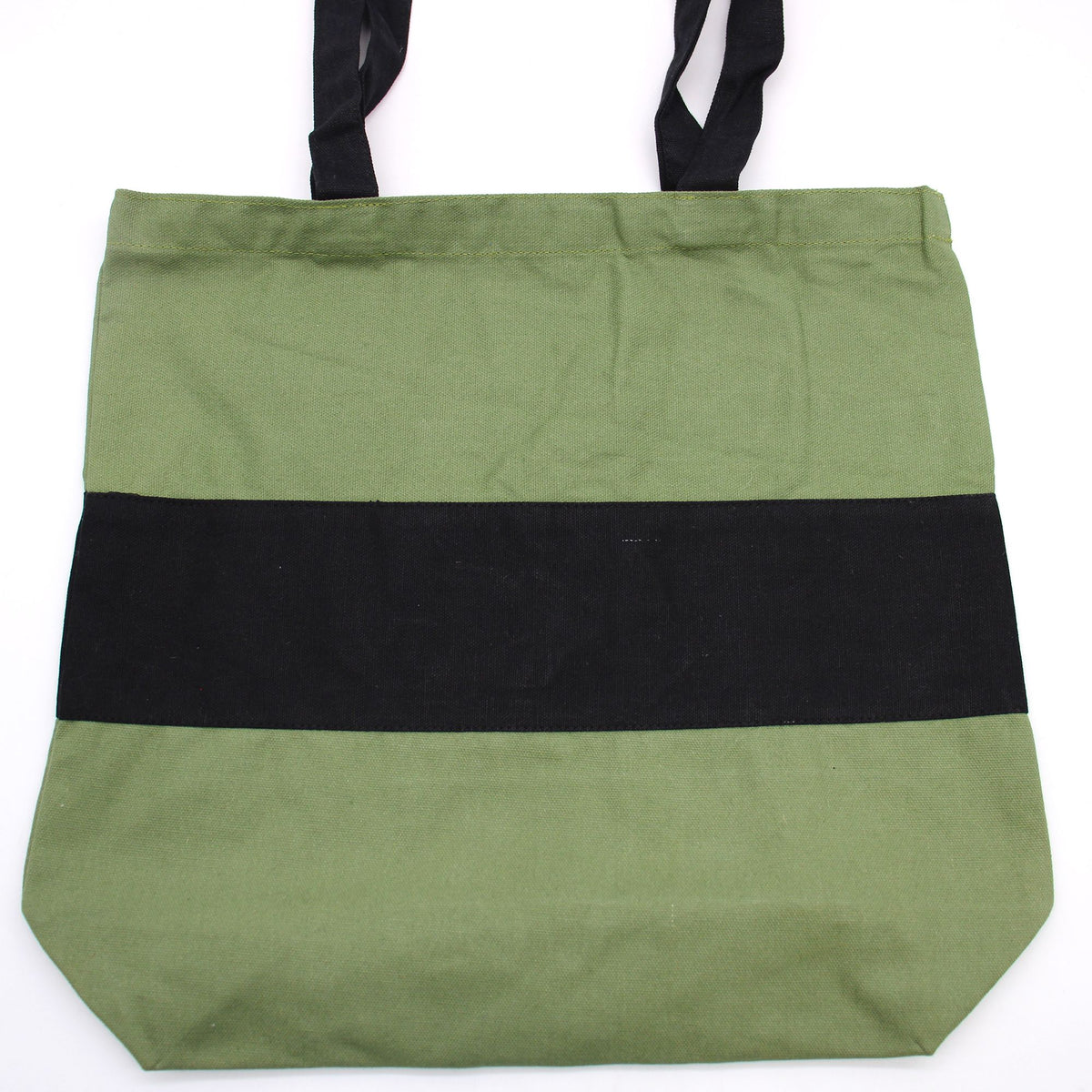 Two Tone Cotton Bag - 38x42x12cm - Green & Black - 10oz product image 4