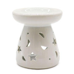 Lrg Classic White Oil Burner - Moon & Star product image