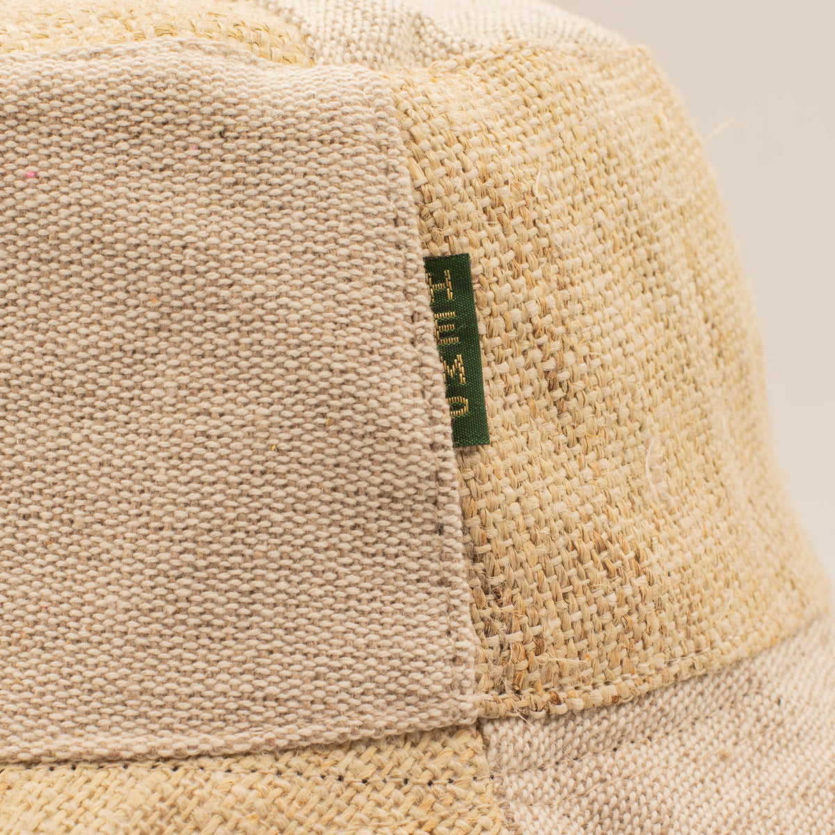 Patched Hemp & Cotton Boho Festival Hat - Natural product image 2