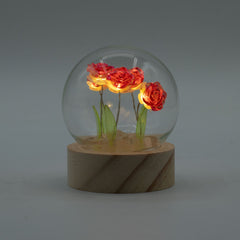 Floral Glow Garden Dome - 5 Red Roses - LED Battery product image 3