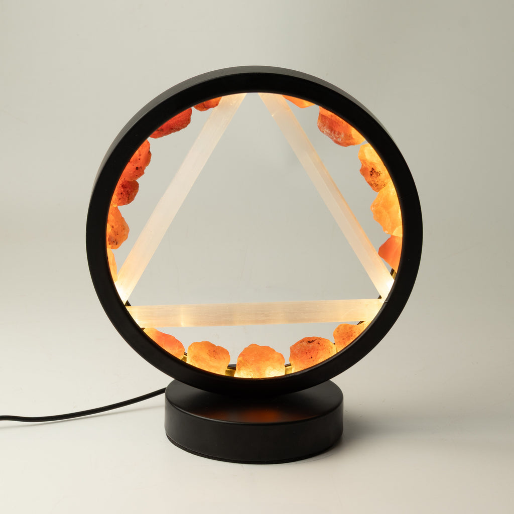 Gemstone Halo Lamp - Fire - Carnelian & Selenite – product view 3