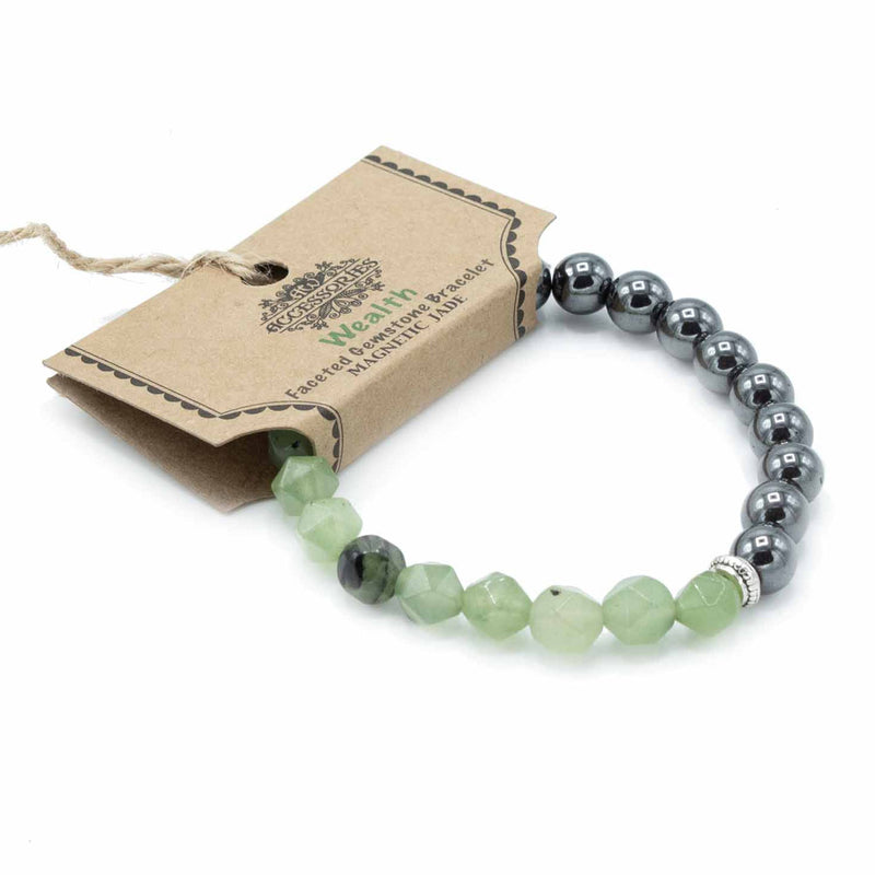 Faceted Gemstone Bracelet - Magnetic Jade product image