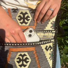 Pale Grey Kilim Messenger Festival Bag product image 4