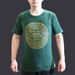 Nomad Sari Stonewashed Cotton T-Shirt – Chakra – Green – Small product image 2