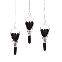 Angel Pendulum with Ring- Black Agate product image
