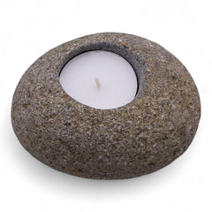 Natural Riverstone Candle Holder - Single Nightlight product image