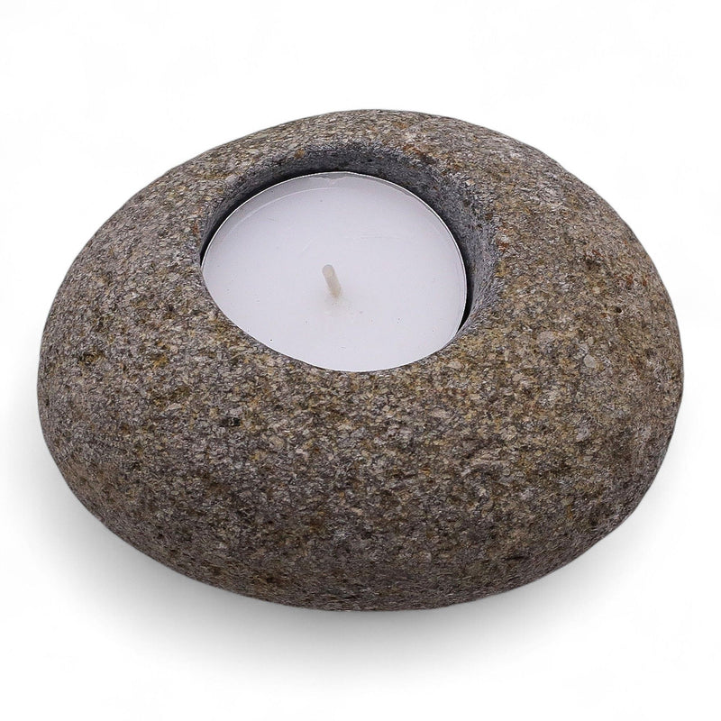 Natural Riverstone Candle Holder - Single Nightlight product image