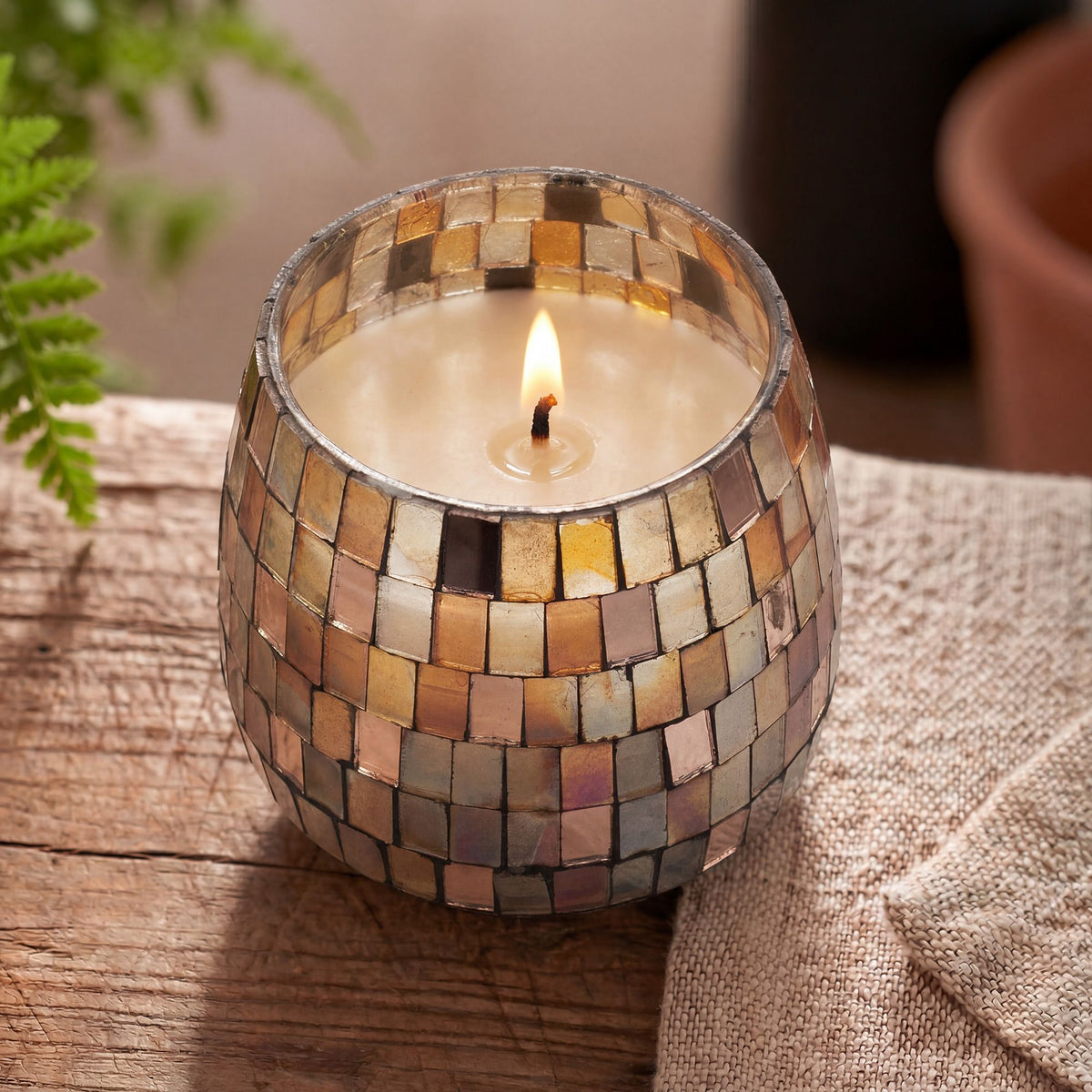 Medium Glass Jar Candles - Amber Mosaic - product image 2