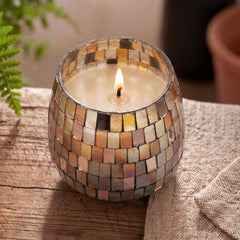Medium Glass Jar Candles - Amber Mosaic