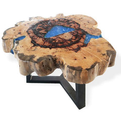 Tamarind and Resin Coffee Table - Sky Blue product image
