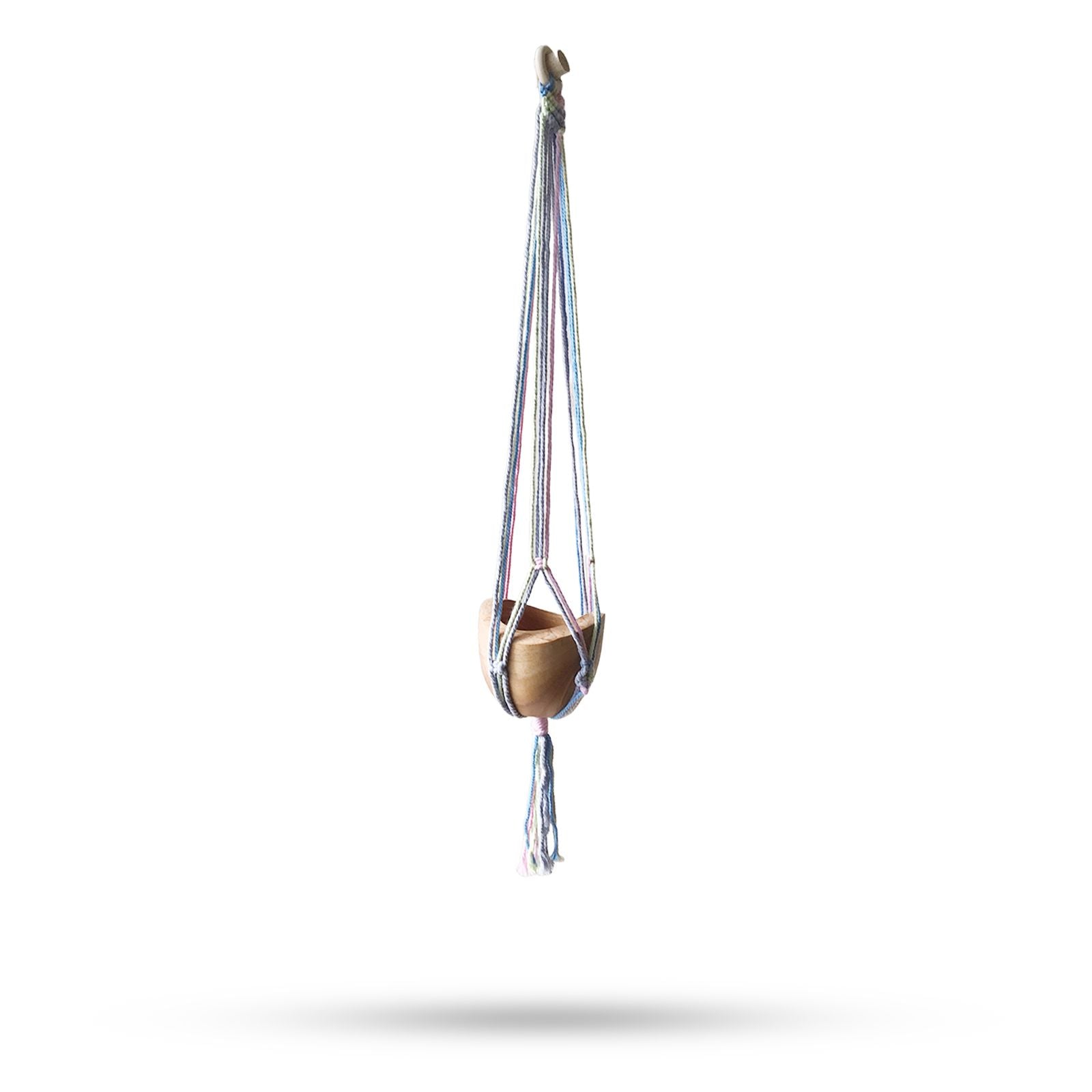 Macrame Pot Holder Classic - Pastal Tones Bathroom Med Pot product image