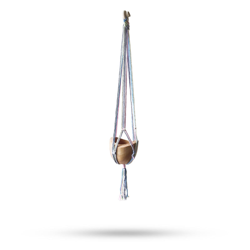 Macrame Pot Holder Classic - Pastal Tones Bathroom Med Pot product image