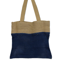 Pure Soft Jute and Cotton Mesh Bag - Denim product image 5