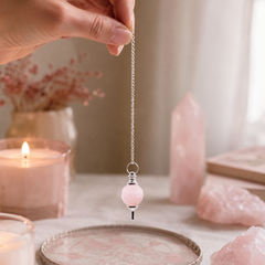 Facted Gemstone Pendulum - Rose Quartz product image 2
