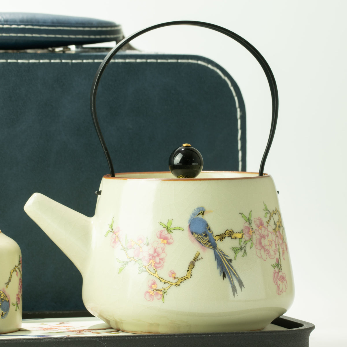 Travel Teapot Set & Two Cups - Blue Bird Qing Dynasty - product image 2