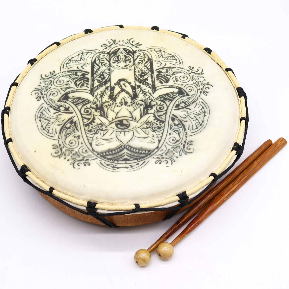 Hamsa Shamanic Drum with Two Sticks - 30cm product image