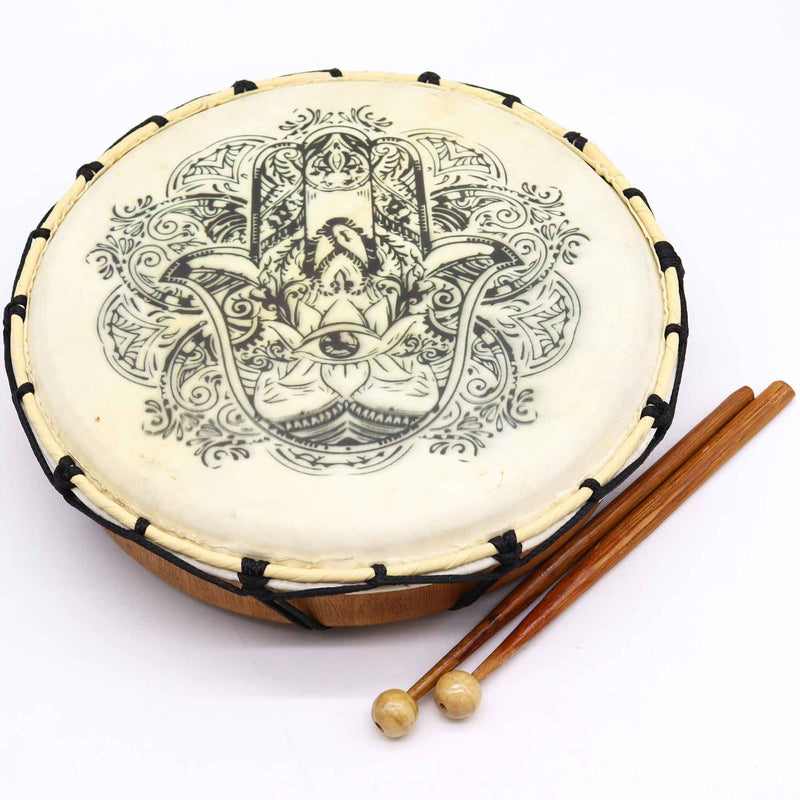 Hamsa Shamanic Drum with Two Sticks - 30cm product image