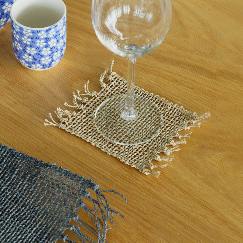 Set of 4 Seagrass Fringe Natural Coasters - Natural product image