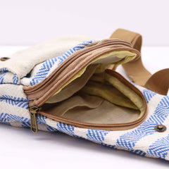 Body Cross Bag Natural Cotton - Blue & White product image 2
