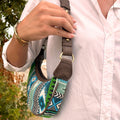 Jacquard Hobo Bag - Bold Greens (brown strap) product image