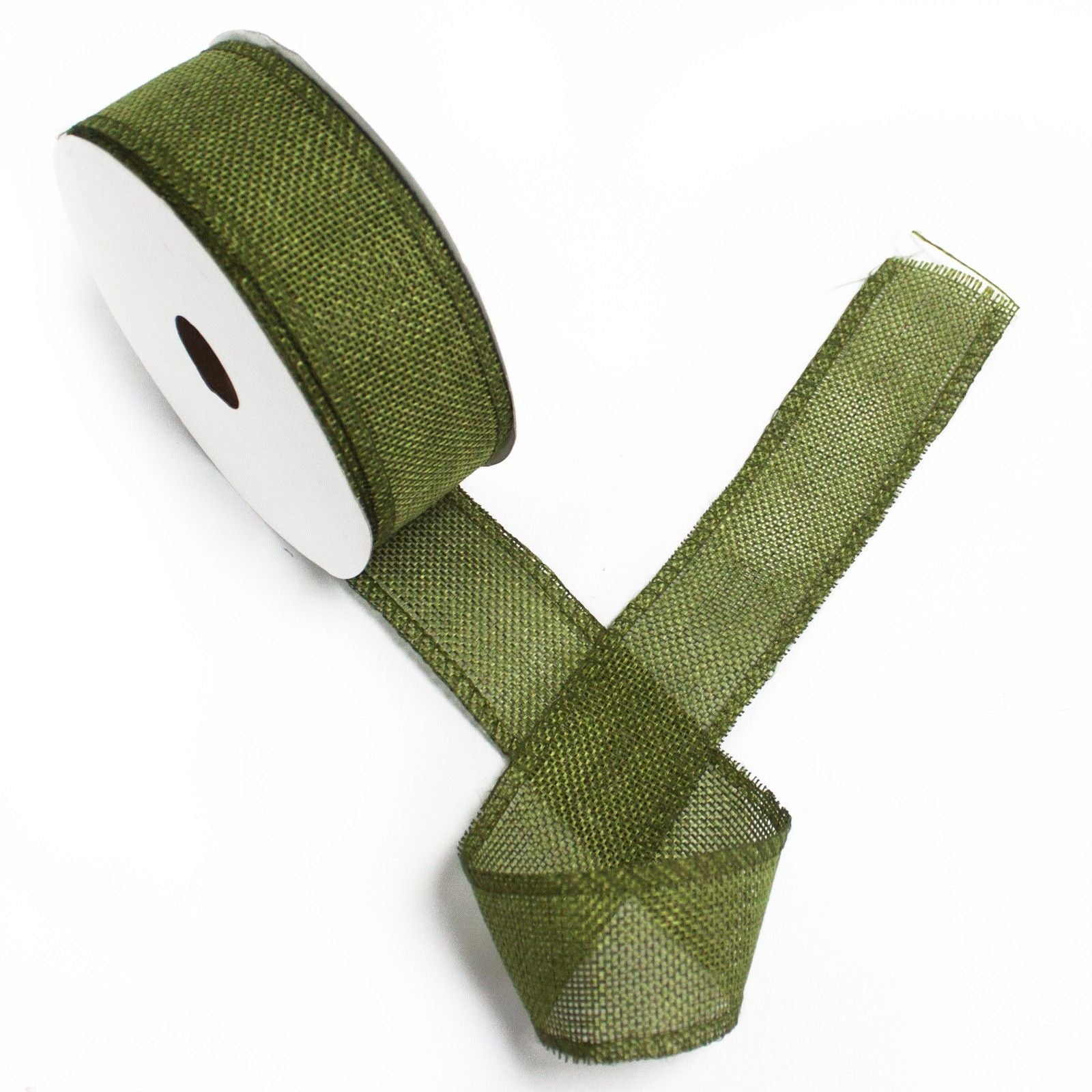 Natural Texture Ribbon 38mm x 20m - Xmas Green product image