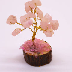 Mini Gemstone Tree On Wood Base - Rose Quartz (15 stones) product image 2