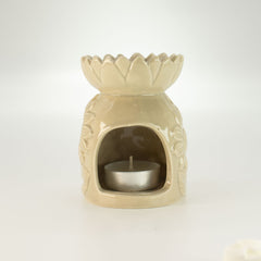 Ceramic Sunflower Oil Burner - Pastel Beige product image 5