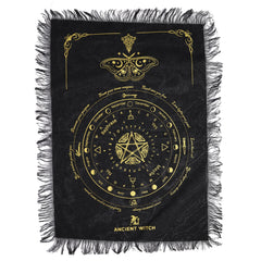 Ancient Witch Pendulum Divination Cloth - Mystic Moth - Black & Gold product image 2