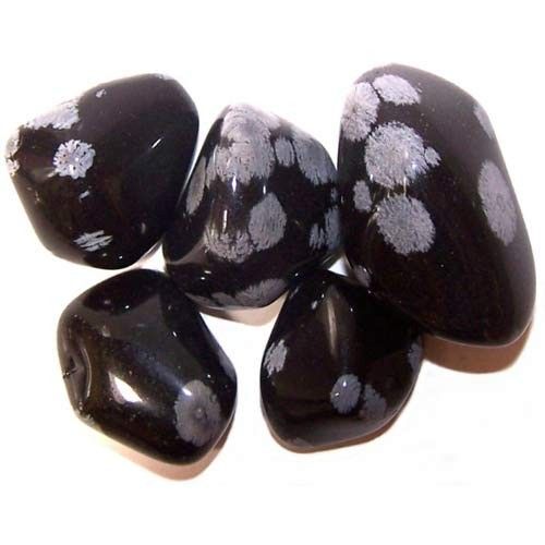 L Tumble Stones - Obsidian Snowflake product image