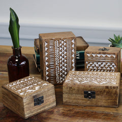 White Washed Wooden Box - 6x4 Slavic Design product image 3