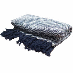 Boho Comfort Throws - Navy Zigzag product image 4