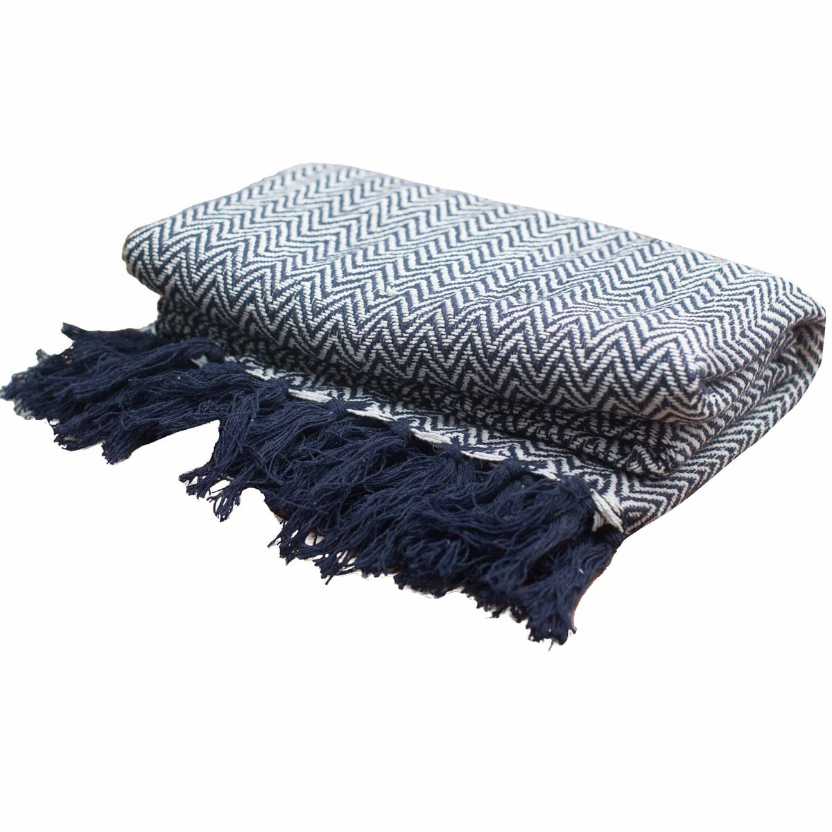 Boho Comfort Throws - Navy Zigzag product image 4